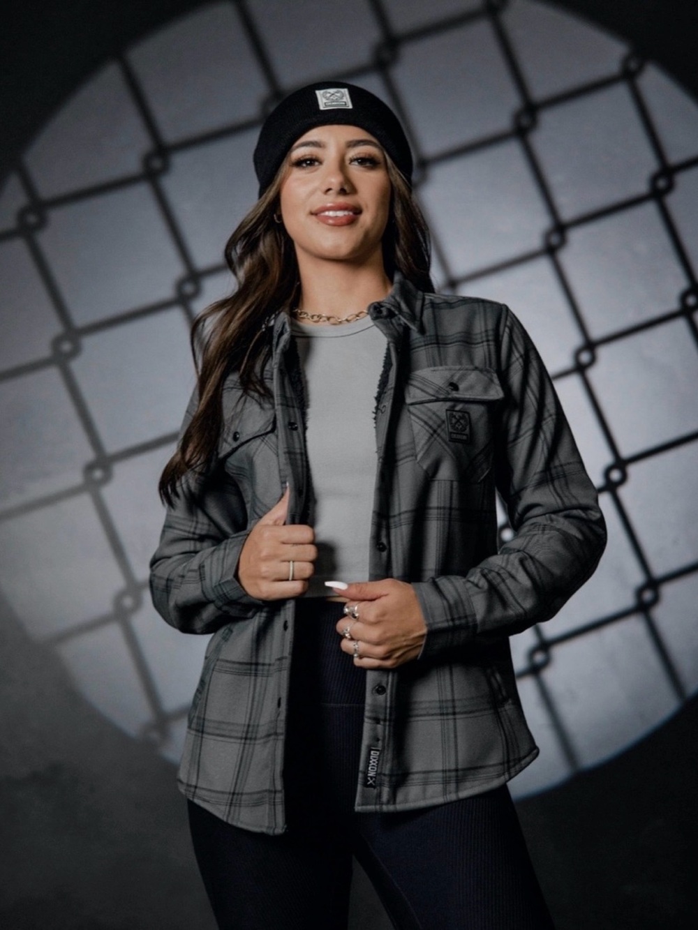 DIXXON Gray Plaid Women's Shacket